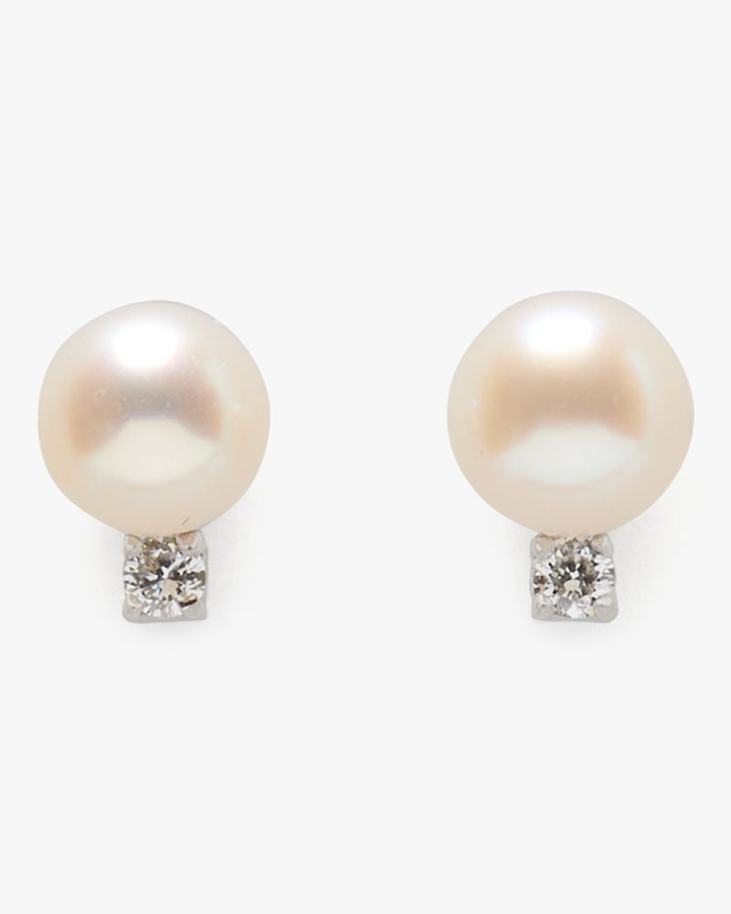 Kate Spade Fine Meant To Be Pearl & Diamond Studs 1