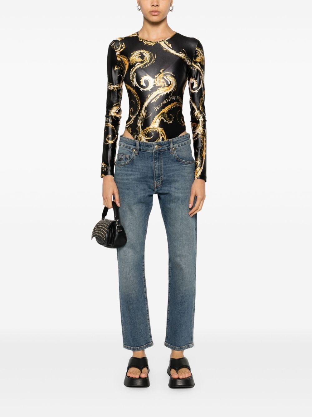 logo-embroidered slim-cut jeans - 2