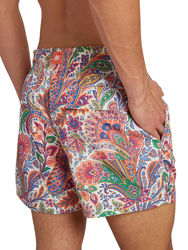 Men's Paisley Swim Trunks - Stampa Bianco 5