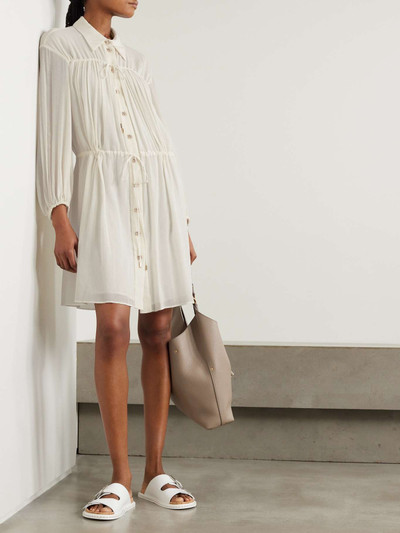 Chloé Tiered embellished cotton and silk-blend crepon mini shirt dress outlook