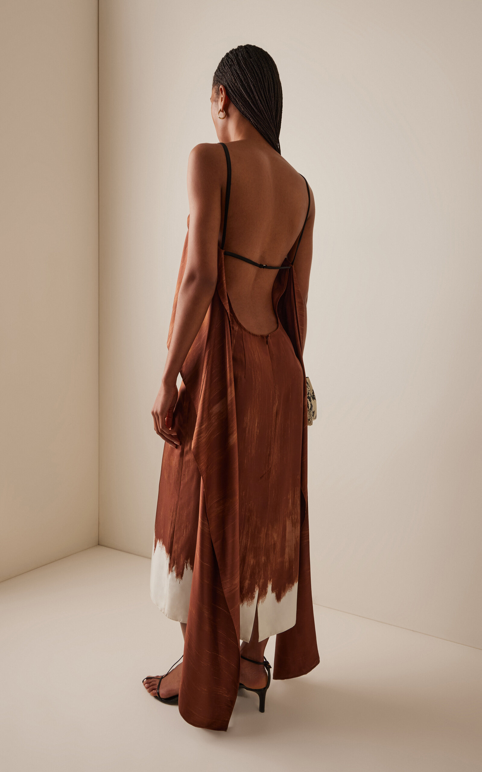 Wilma Double Printed Silk Dress brown - 4