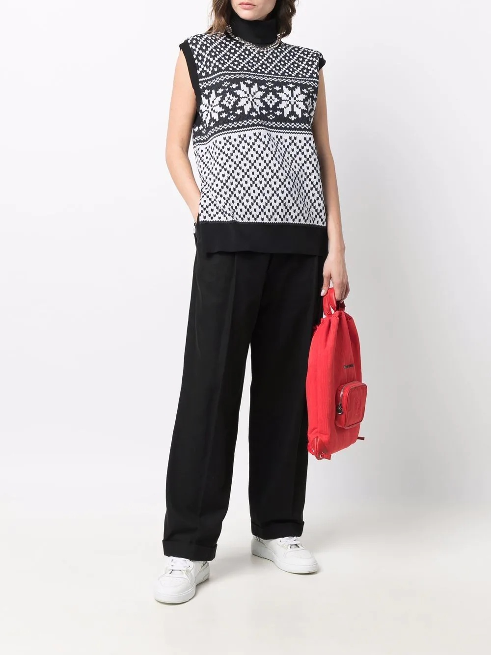 roll-neck sleeveless jumper - 2