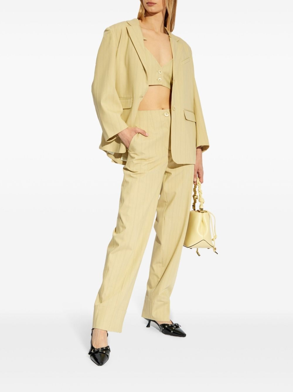 high-waisted striped trousers - 2