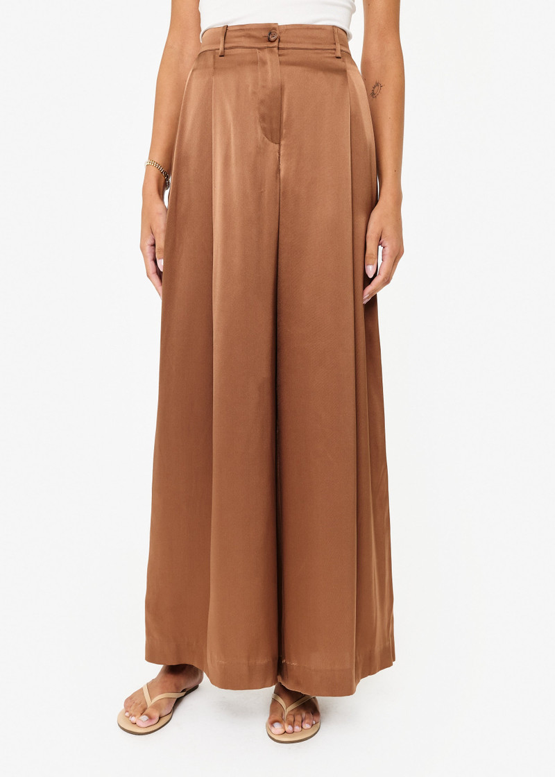 FABIAN WIDE LEG HIGH RISE PANT CAROB 1