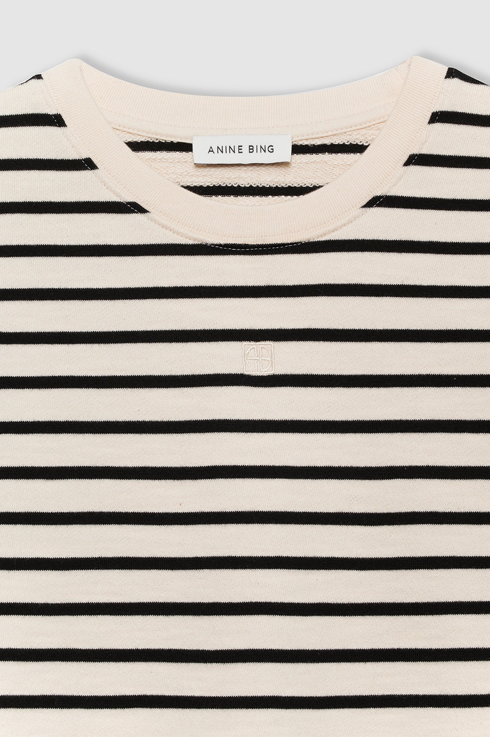 Myers Cropped Tee - Black Stripe French Terry - 4