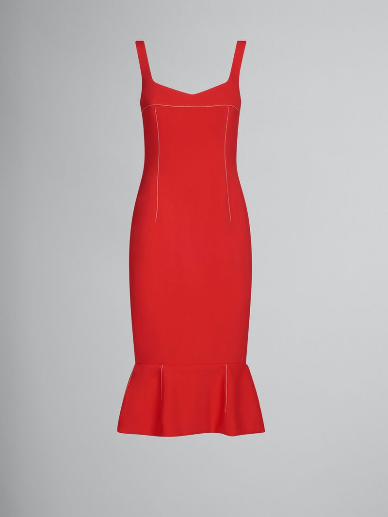 RED CADY SHEATH DRESS 와 FLOUNCE HEM 1
