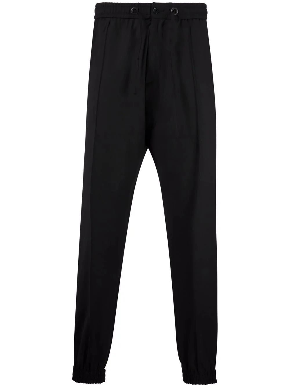 skull-motif rhinestone track trousers - 1