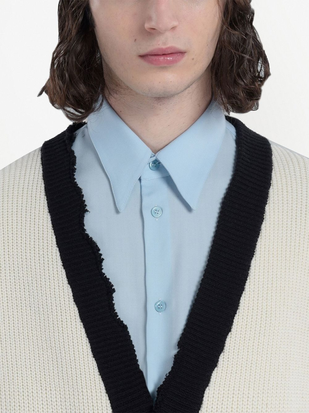logo-patch knitted cardigan - 5