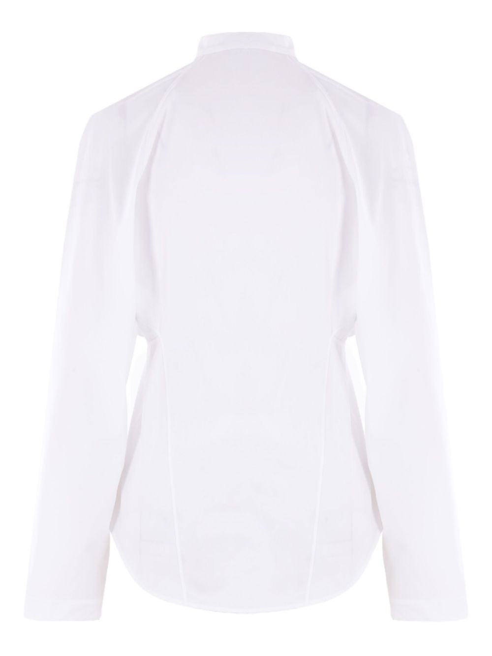 mandarin-collar cinched-waist shirt - 2