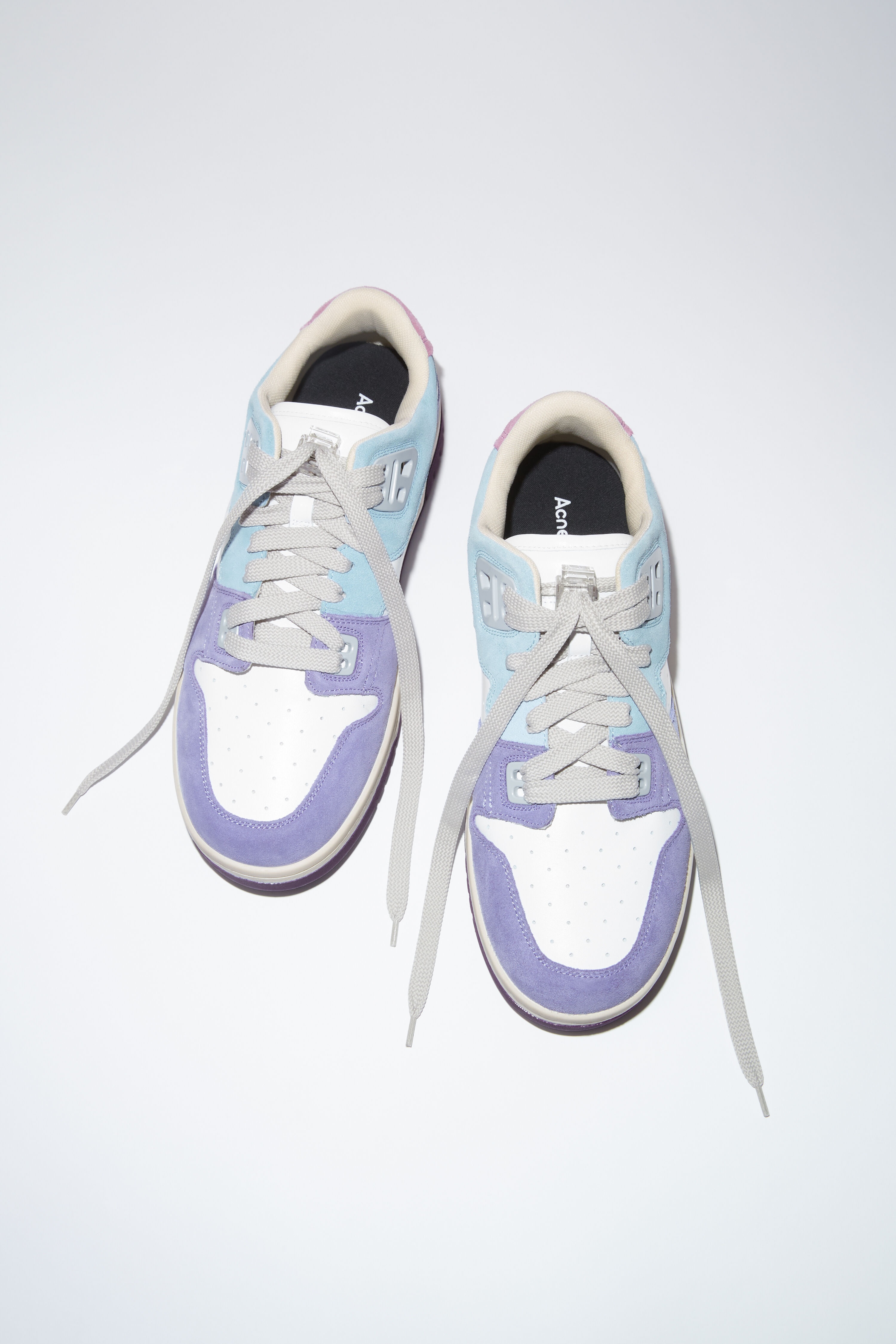 Low top suede sneakers - Blue/white - 3