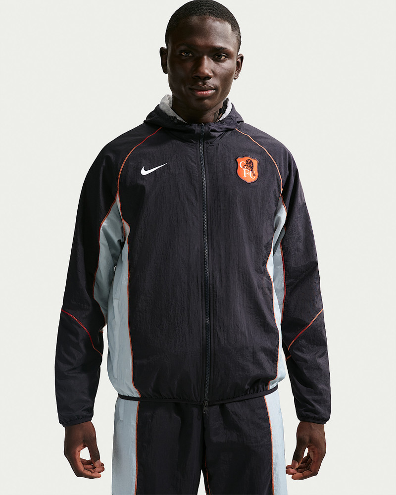Chelsea FC Strike+ SE Men's Nike Soccer Repel Hooded Jacket 1