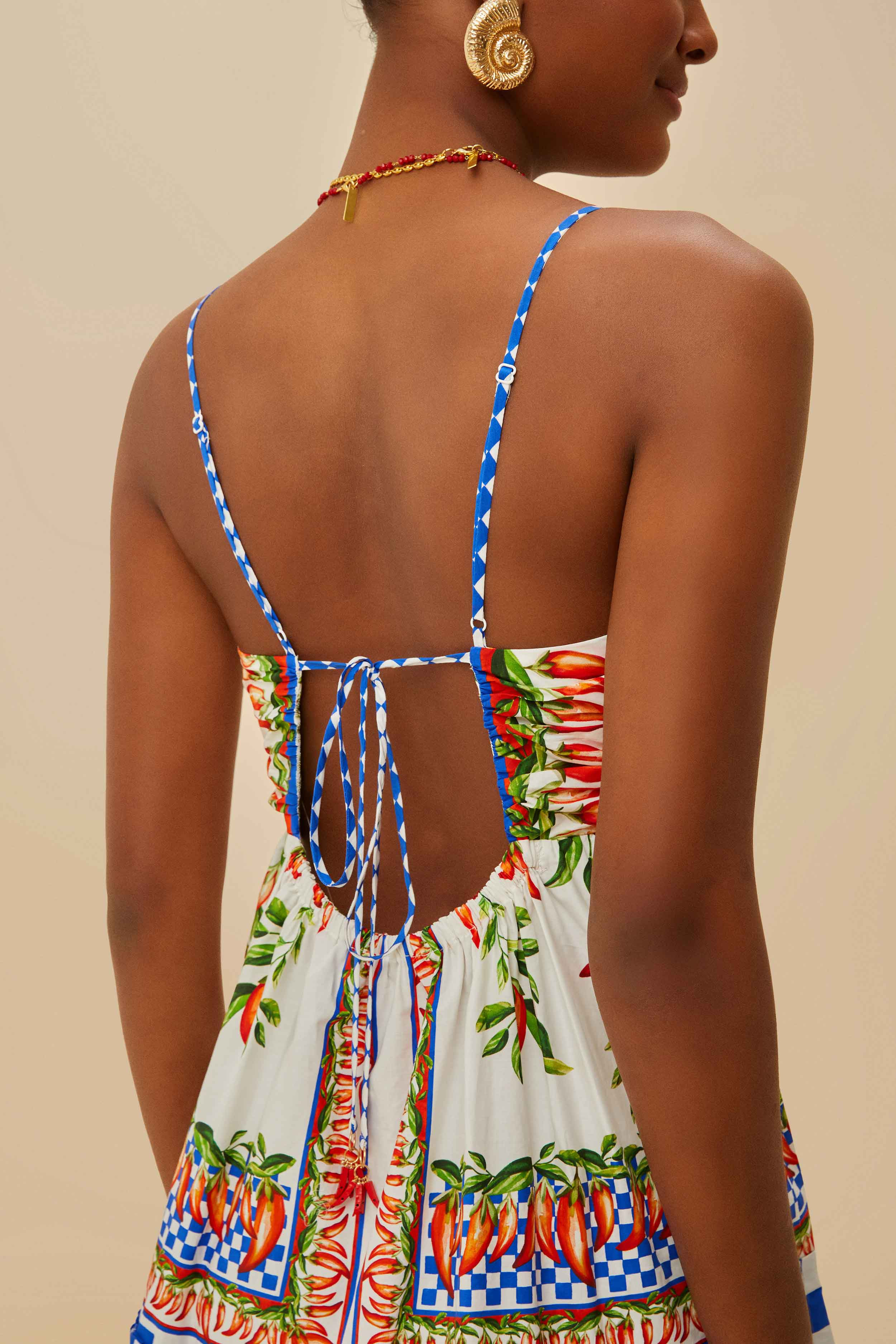 Off-White Picnic Peppers Ainika Organic Cotton Mini Dress - 5