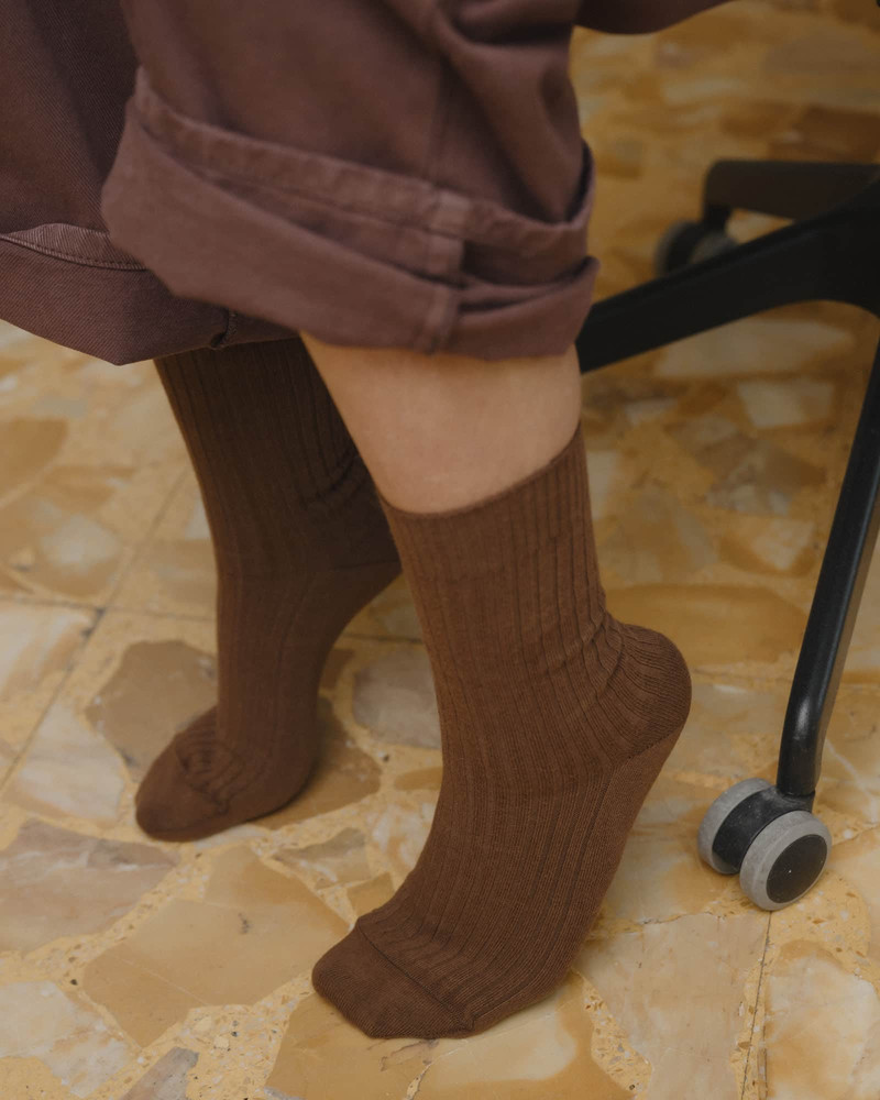 Rib Overankle Socks - Organic Cotton Rib 5