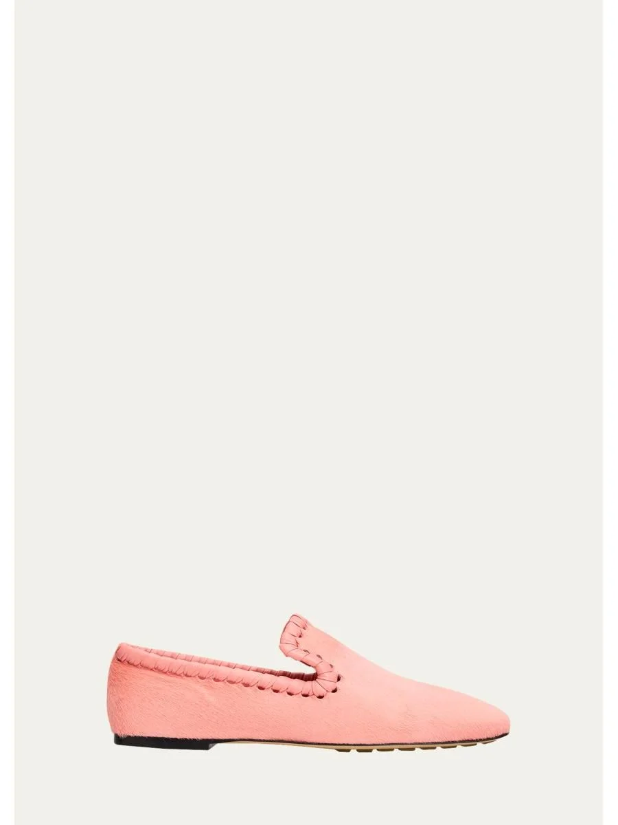 Kebir Calf Hair Whipstitch Loafers - 1