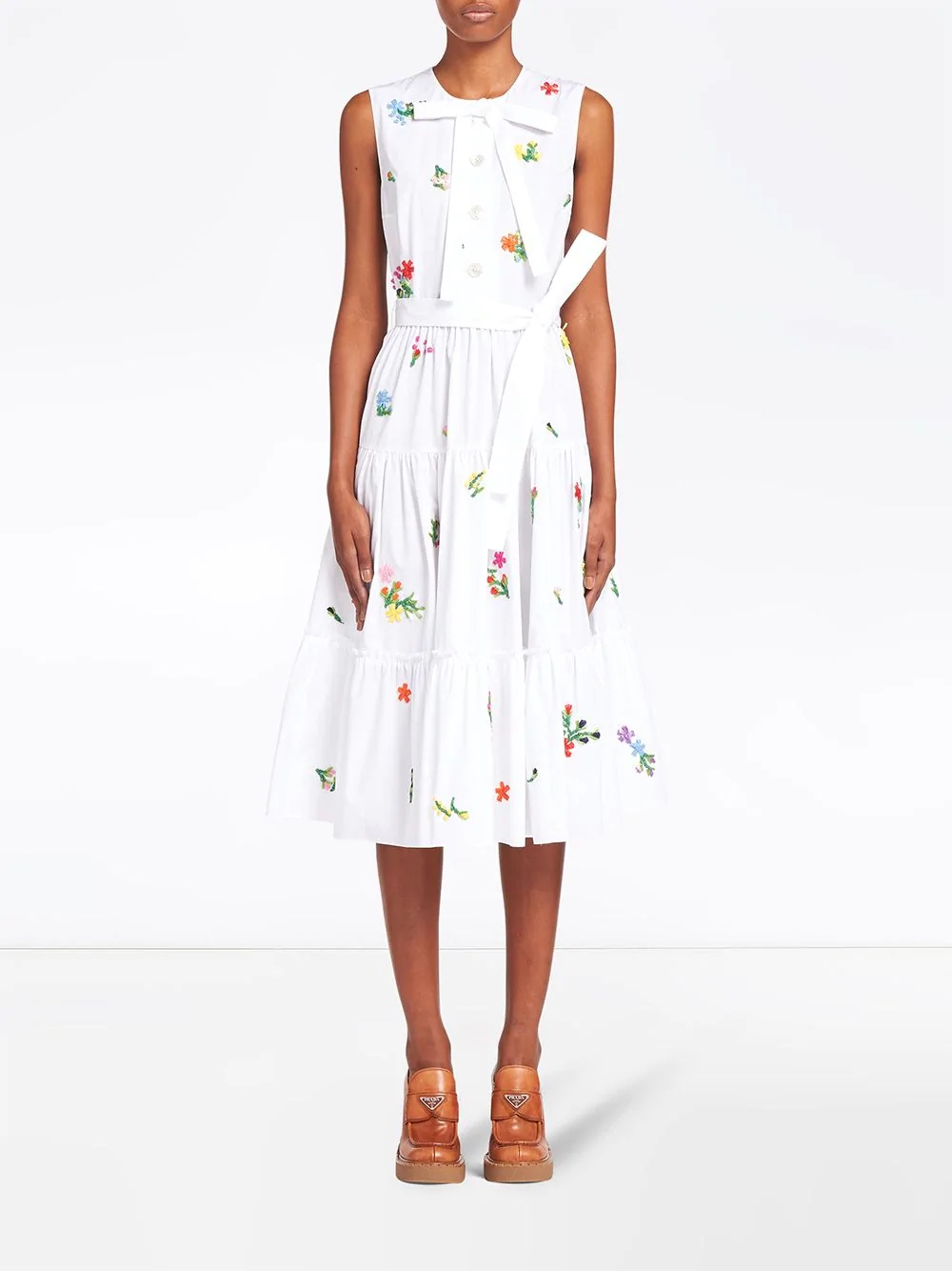 embroidered floral tea dress - 2