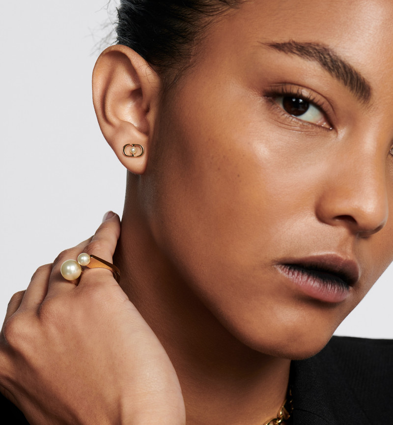 Dior Petit CD Jolie Mini Stud Earrings outlook