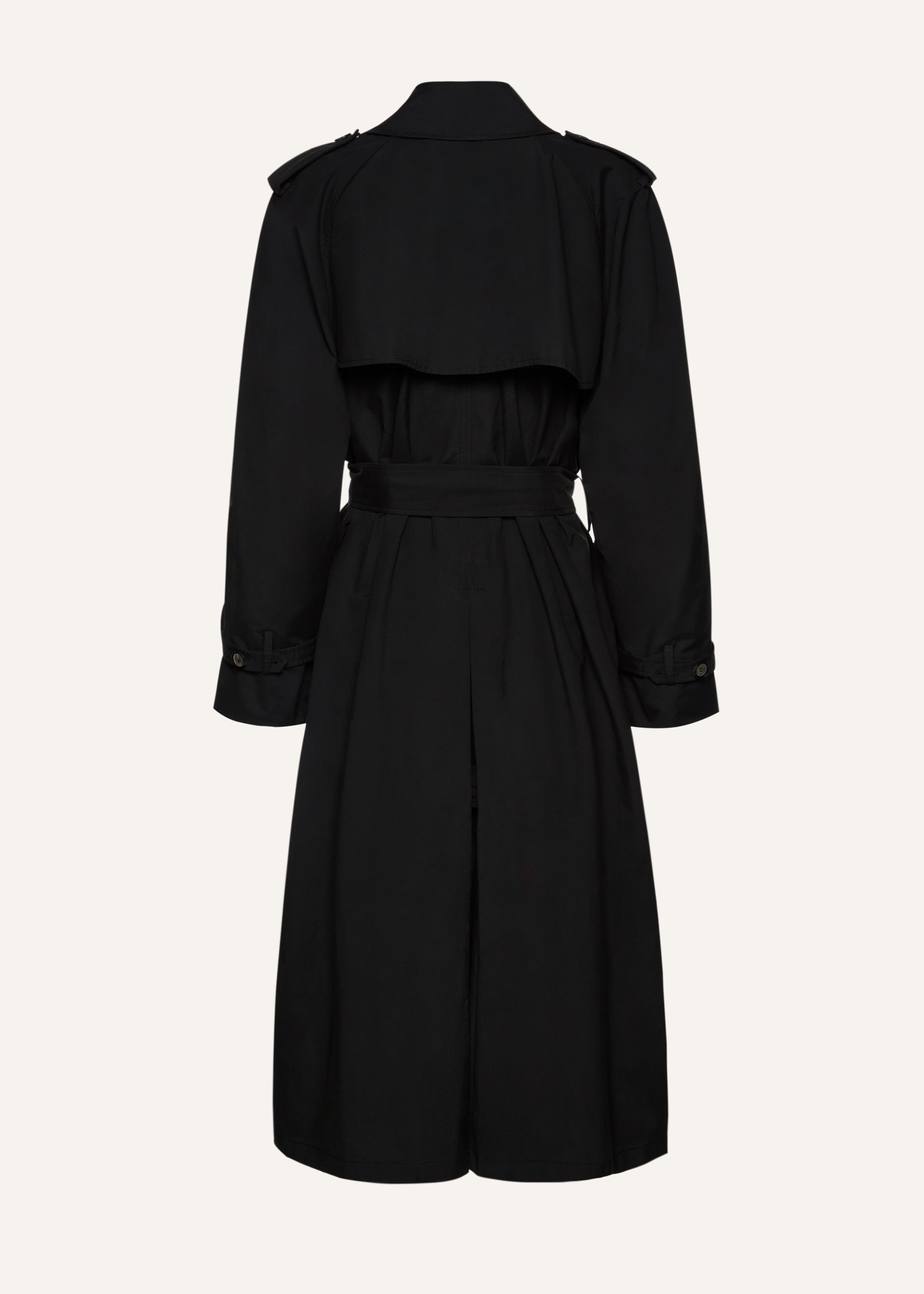 Mid-length cotton trench coat in black - 2