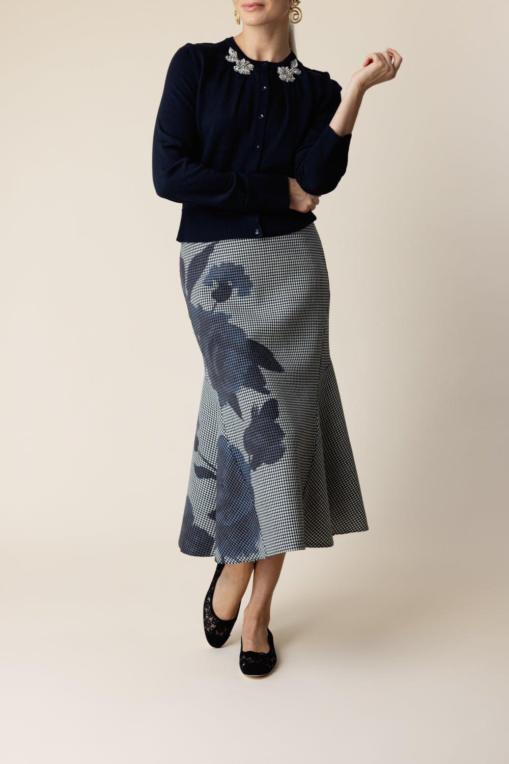 Button Down Cardigan - Navy - 2