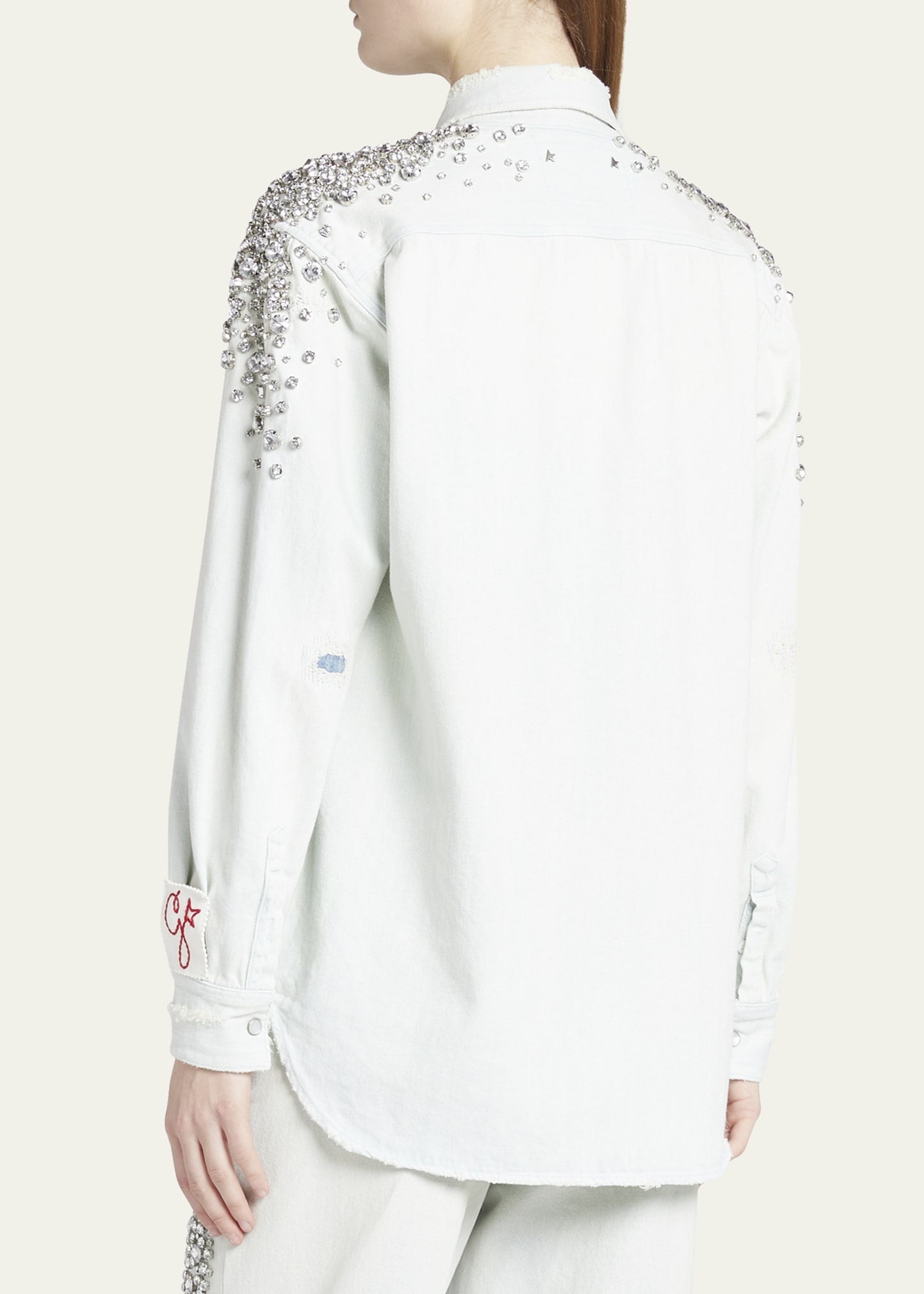 Golden Embellished Boyfriend Shirt - 3
