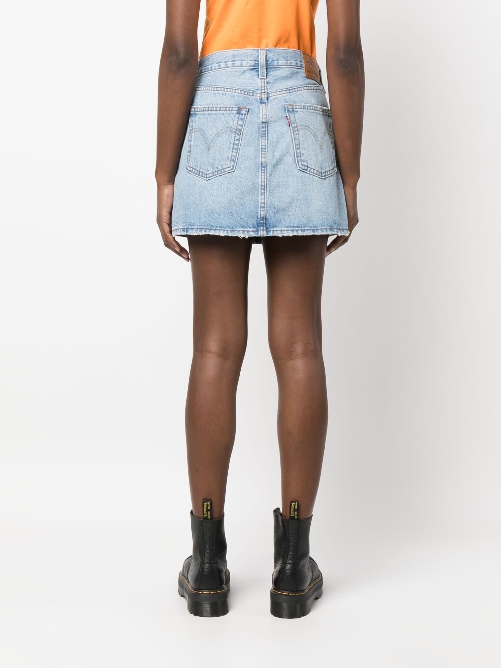 mid-rise denim skirt - 4