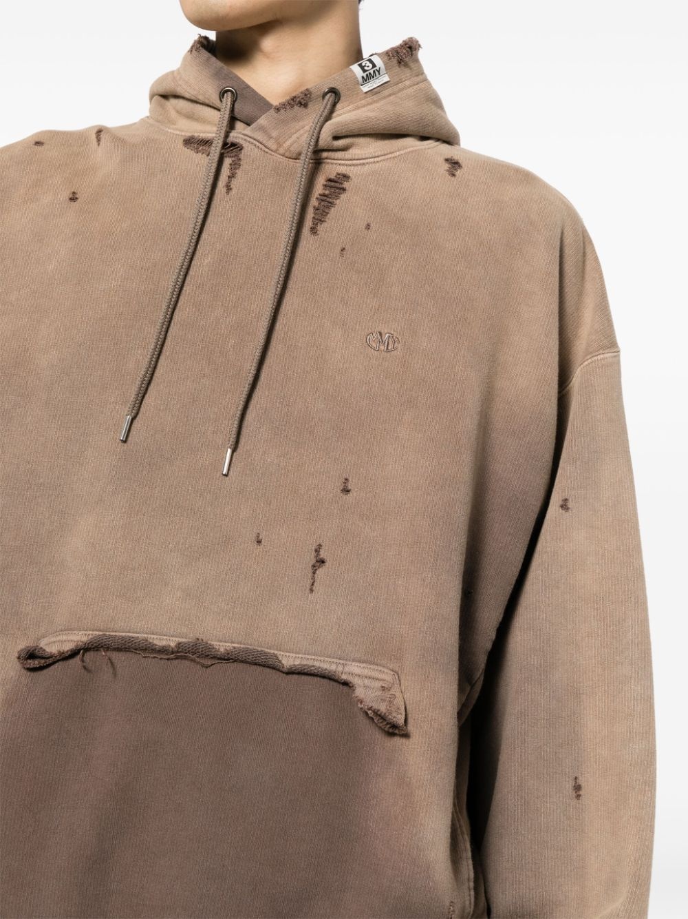 distressed-effect hoodie - 5