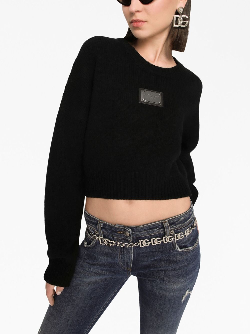 logo-plaque cropped jumper - 3