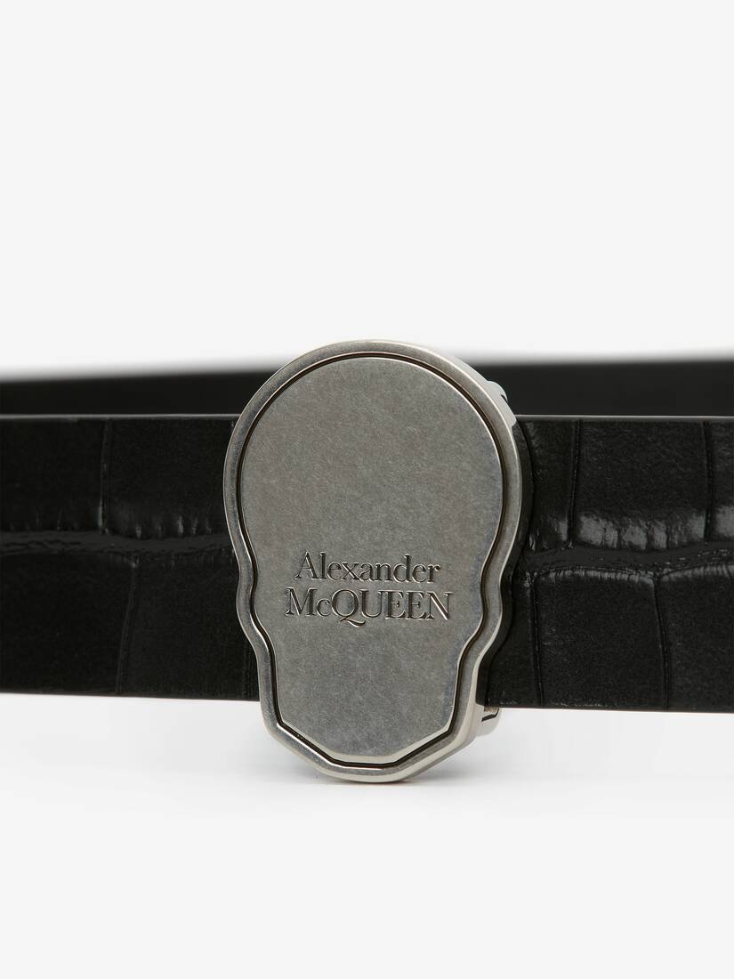 Skull Tag Belt in Black - 3