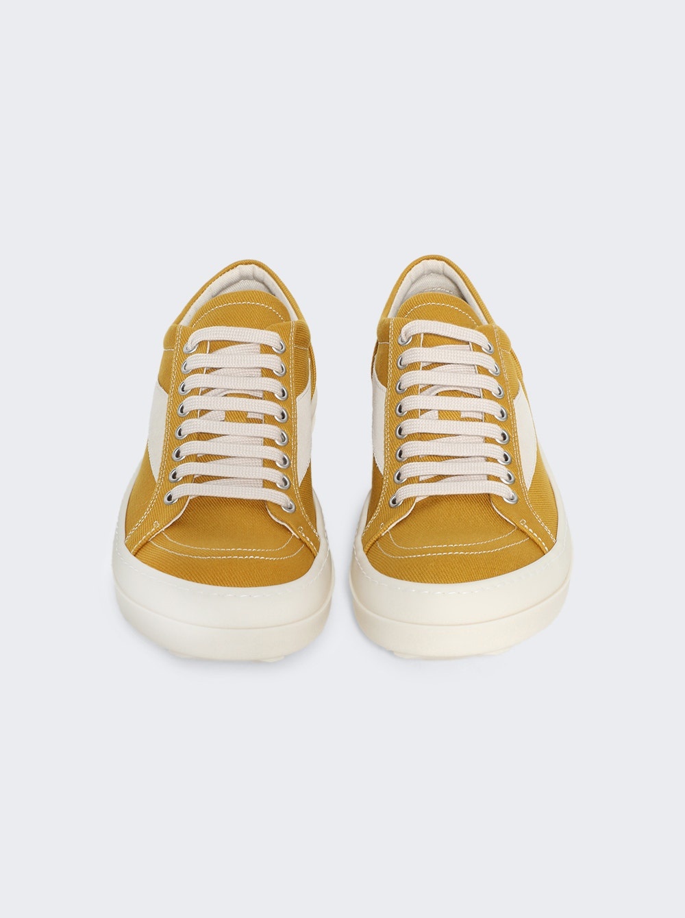 Scarpe In Pelle Vintage Sneakers Ochre And Milk - 3