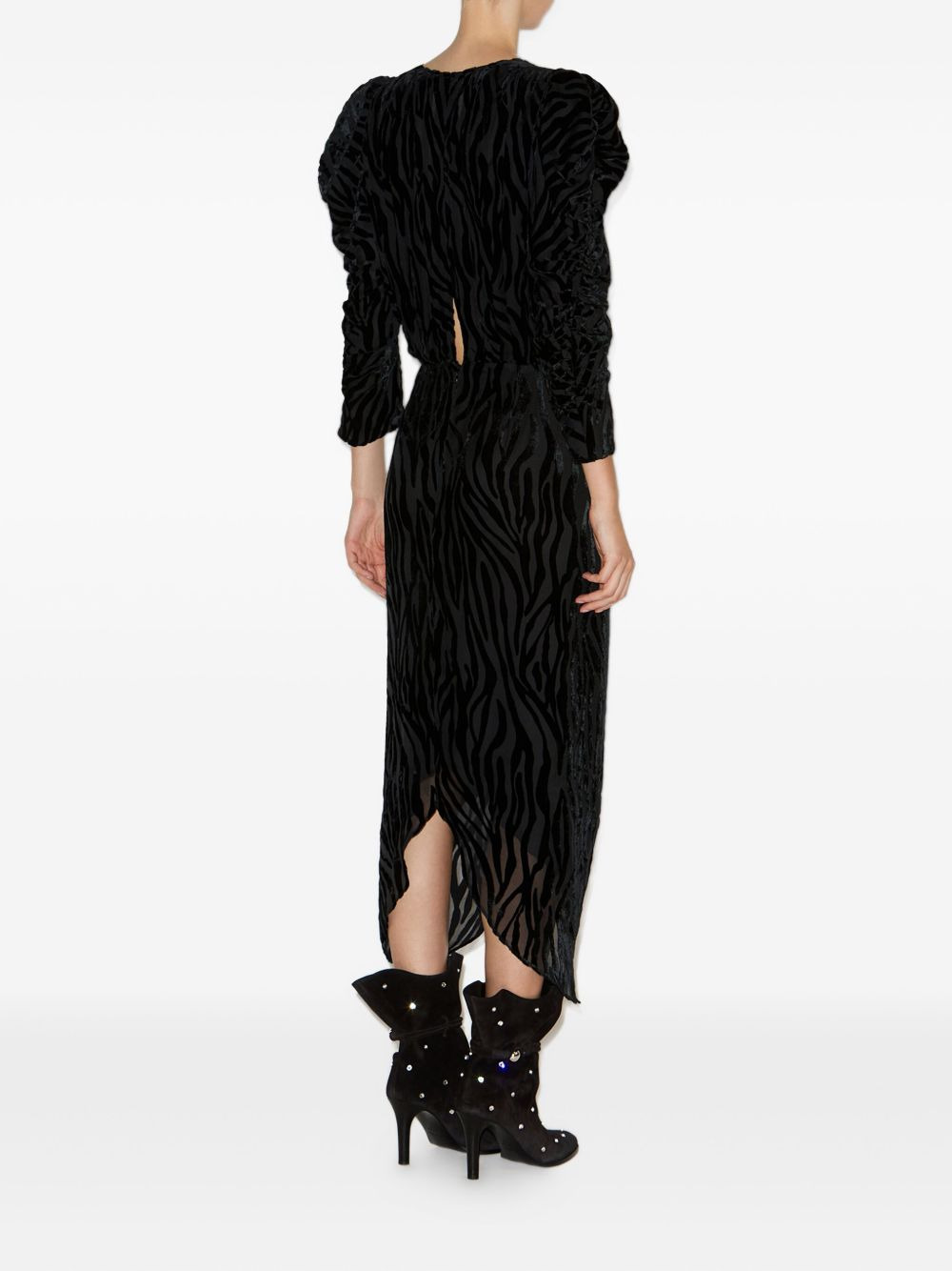 Nemil zebra-print puff-sleeve dress - 3
