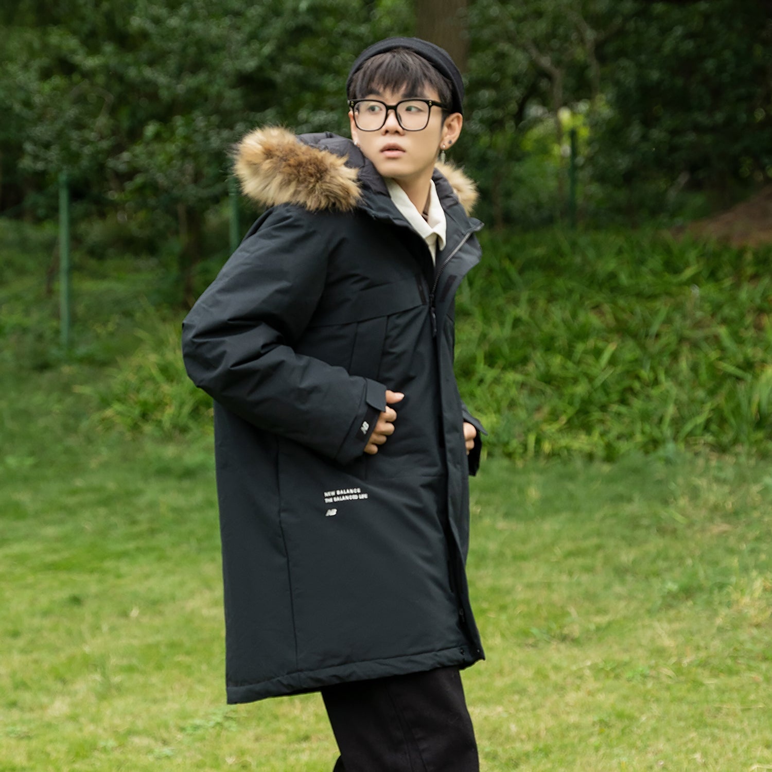 New Balance Long Puff Down Jacket 'Black' 5PC44303-BK - 5