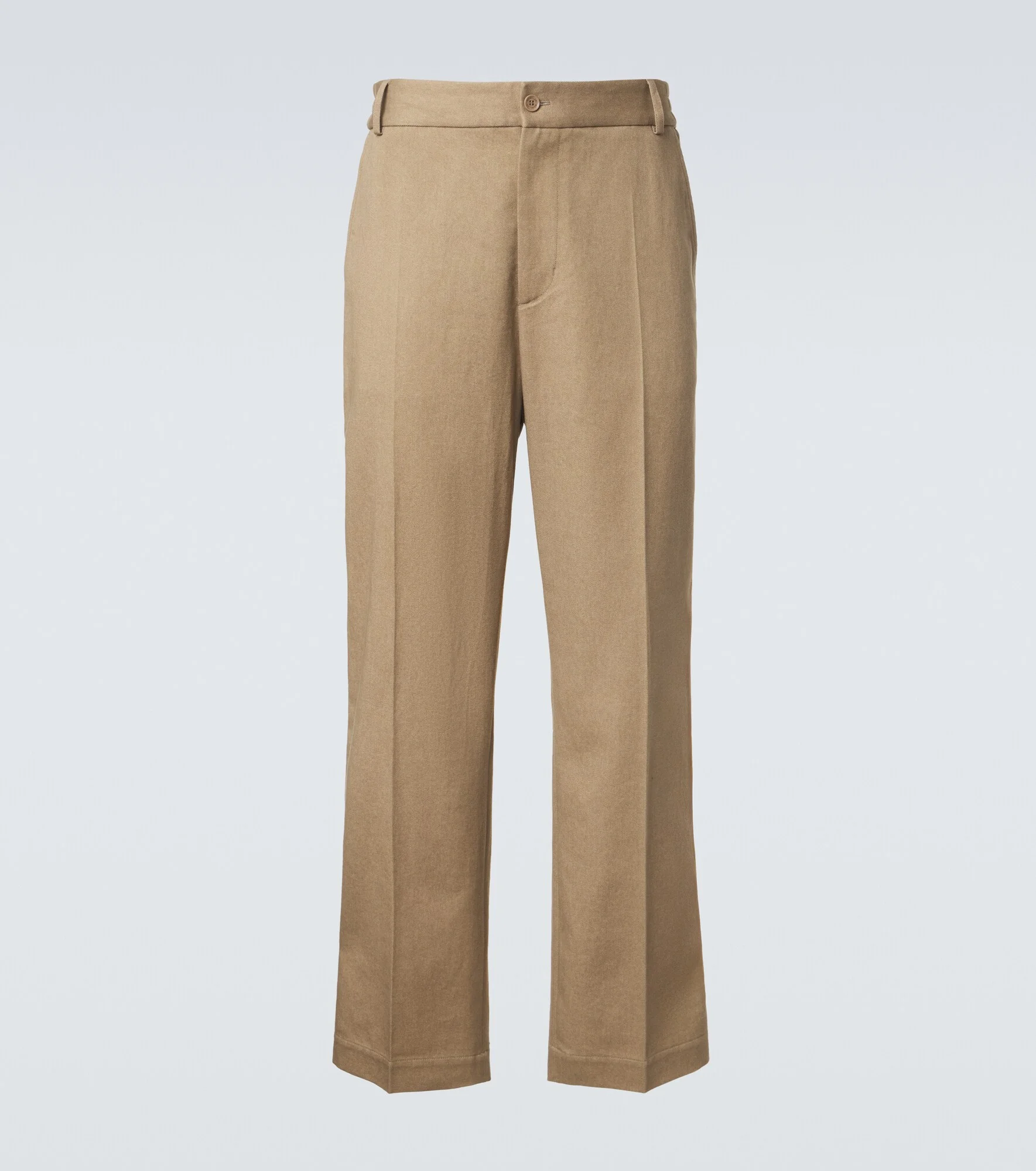 Pleated cotton straight pants - 1