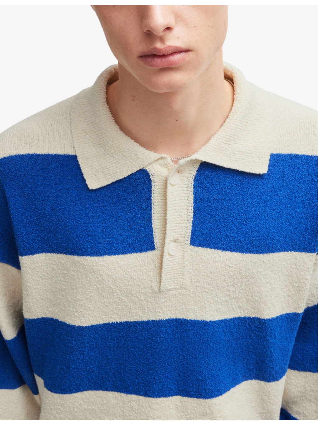 Relaxed-fit striped stretch recycled-cotton rugby polo - 5