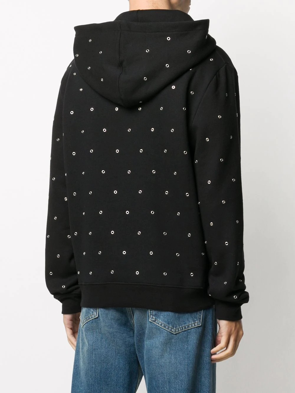 eyelet detail hoodie - 4