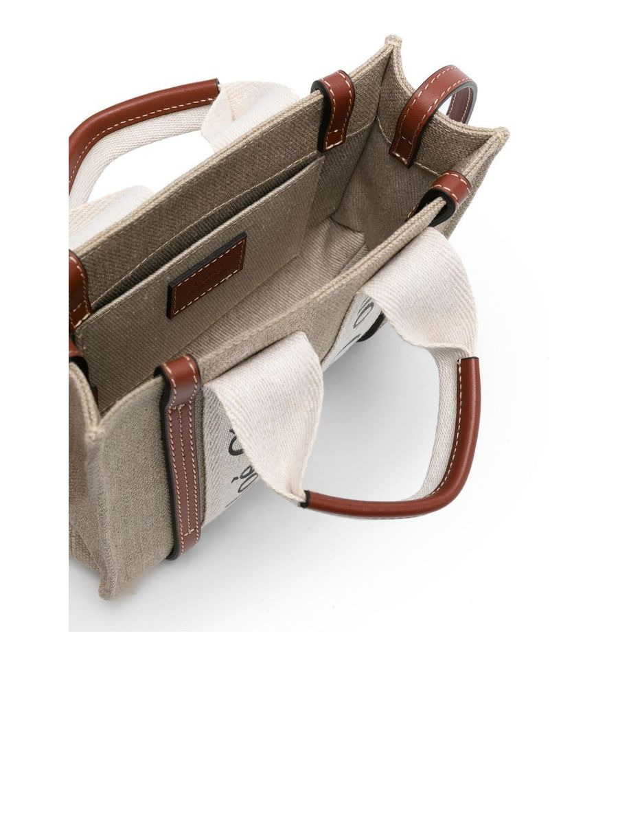 Leather Trim Canvas Tote - 6