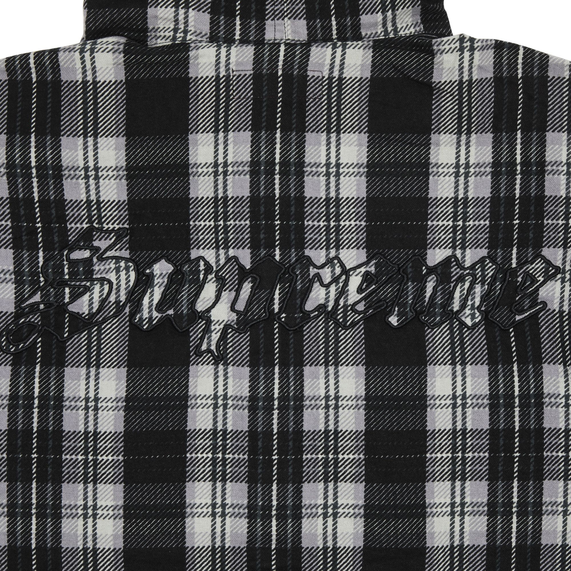 Supreme Printed Hooded Flannel Shirt 'Black' - 3