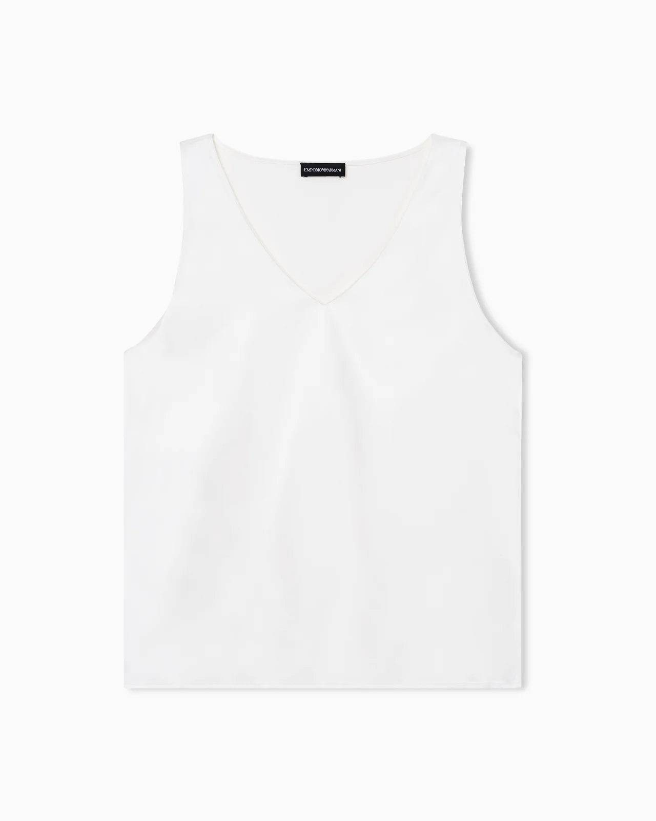 SILK SATIN V-NECK TOP - 1