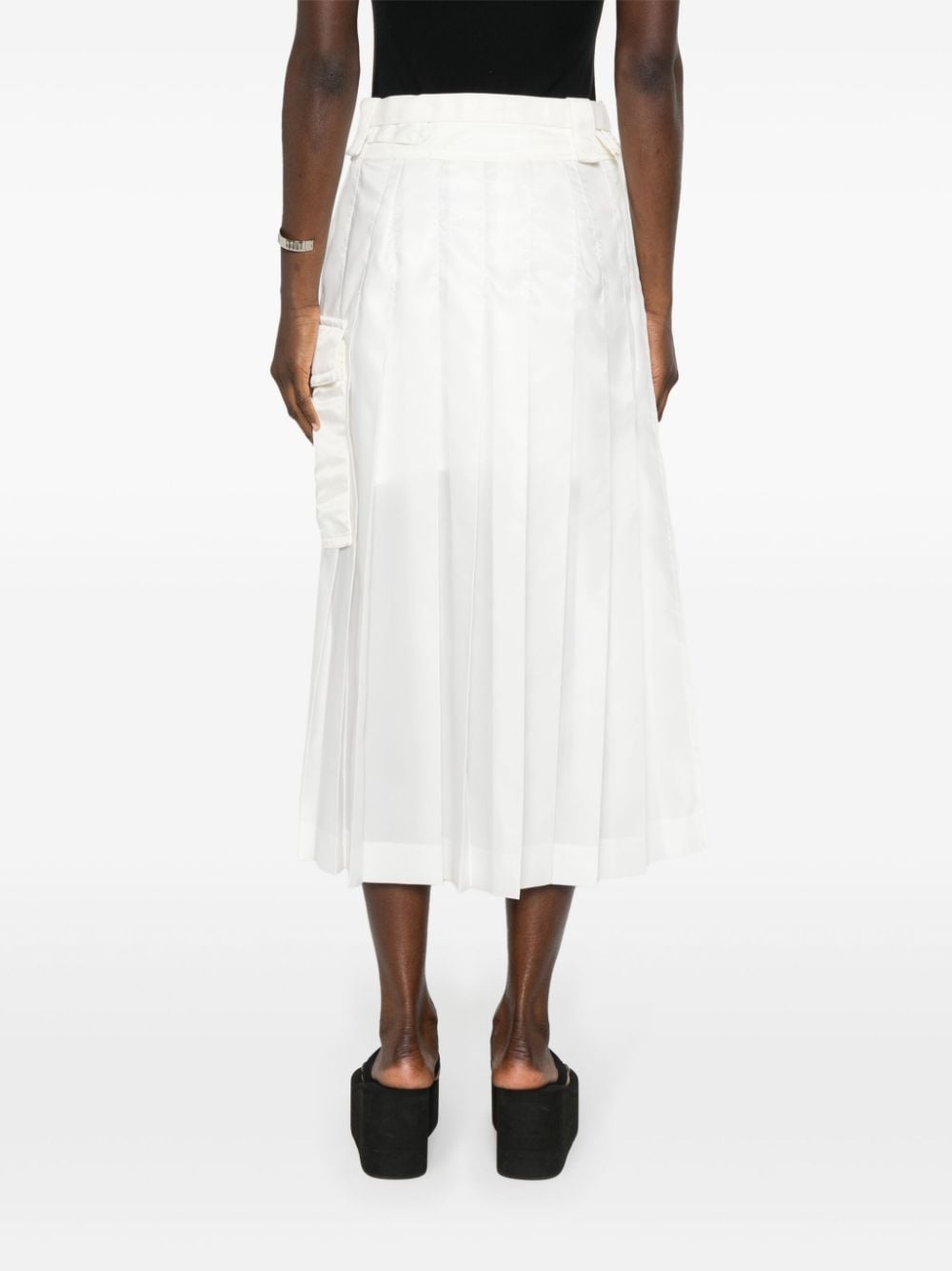 pleated belted midi skirt - 4