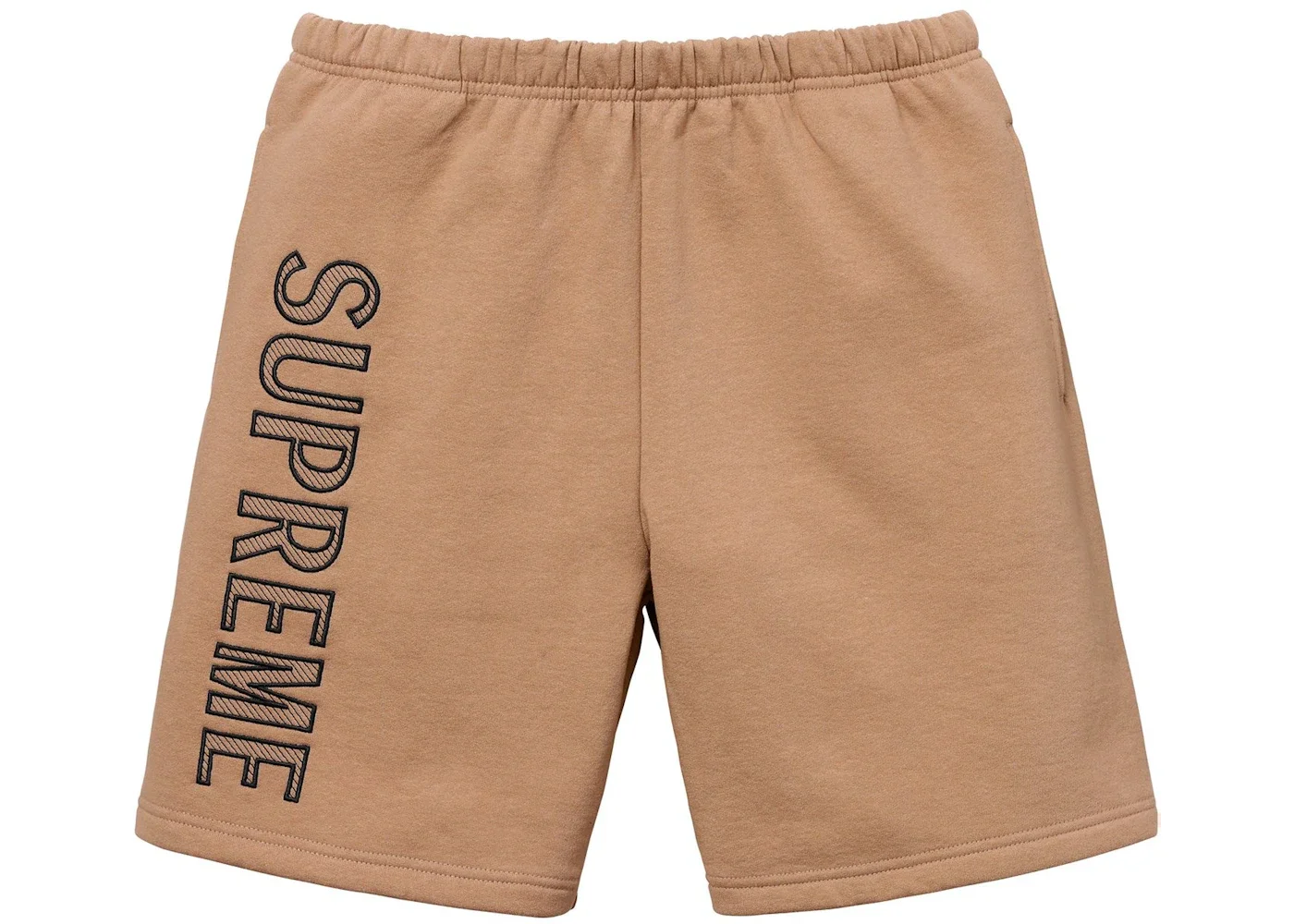 Supreme Leg Embroidery Sweatshort Light Brown - 1