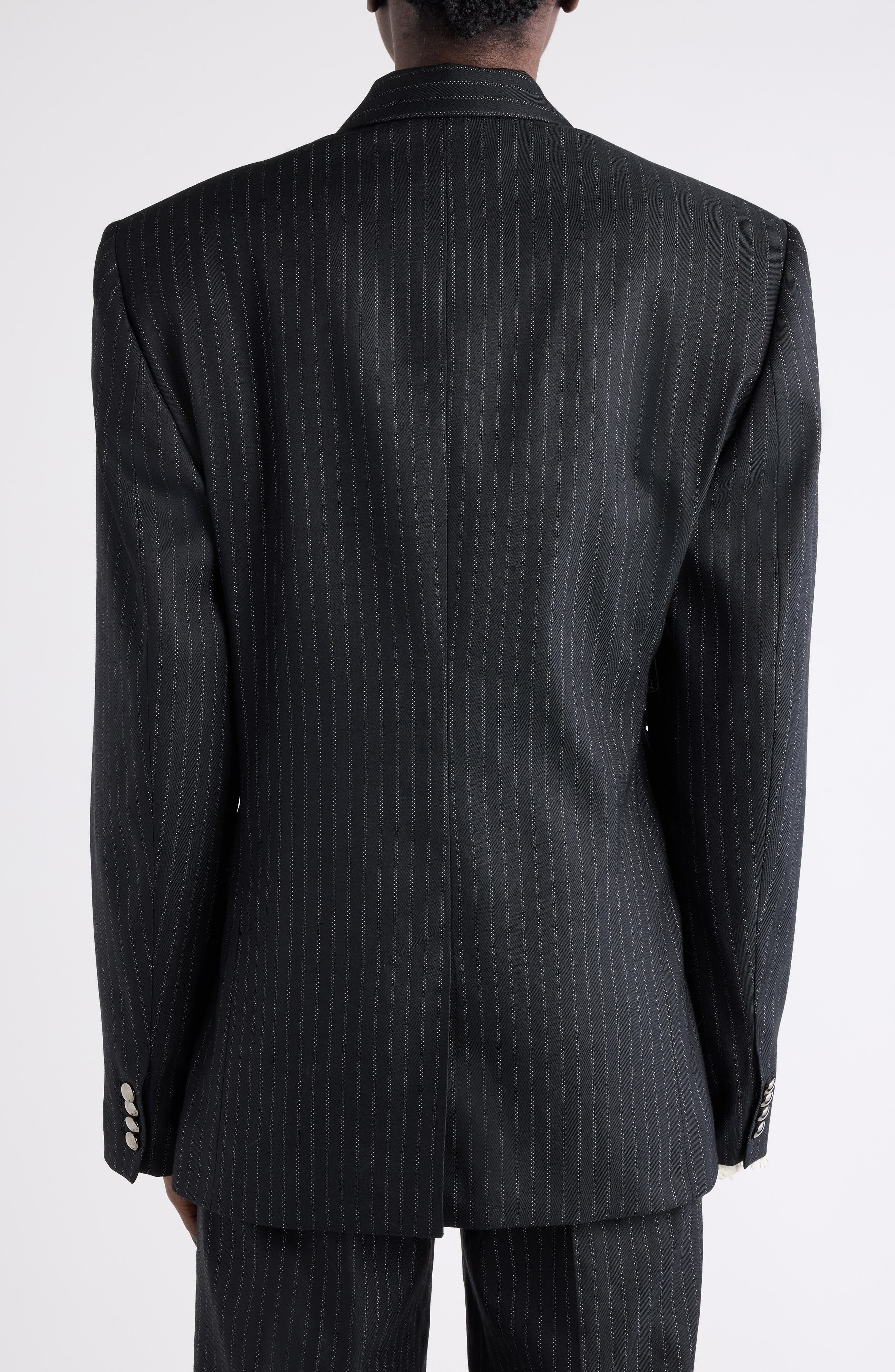 Isabel Marant Nahia Pinstripe Wool Blend Blazer in Black at Nordstrom - 2