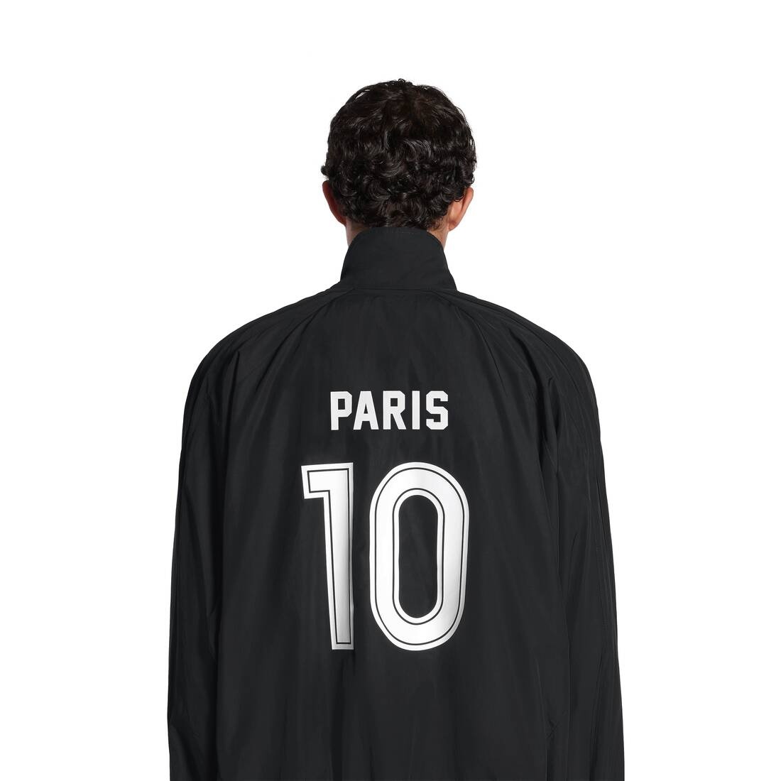 Men's Paris Soccer Tracksuit Jacket in Black - 5