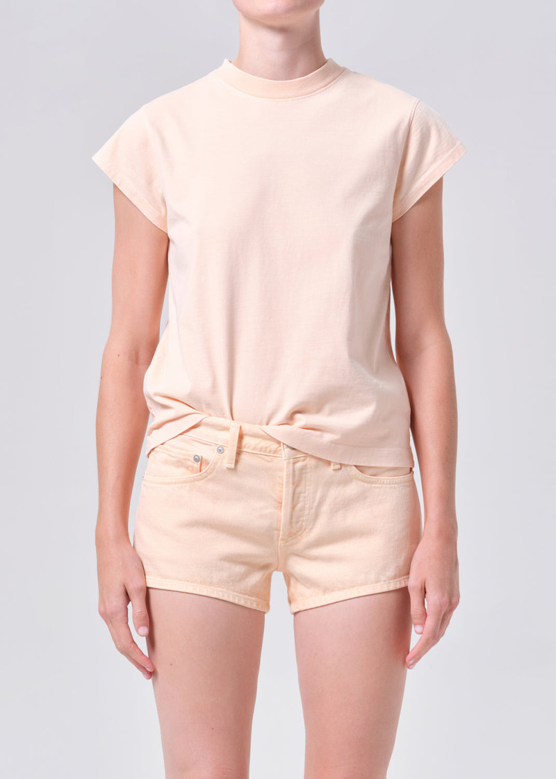 AGOLDE LONG LINE BRYCE CAP SLEEVE TEE IN SUN FILTER outlook