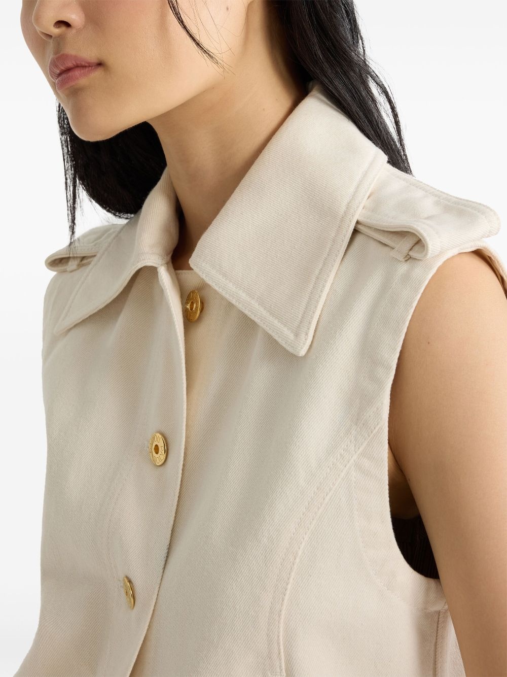 sleeveless denim jacket - 5