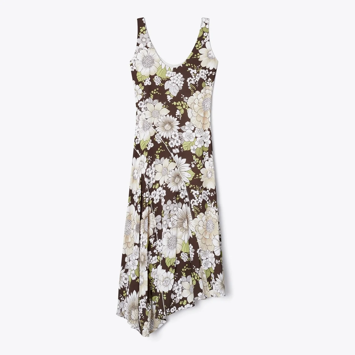 Printed Asymmetric Viscose Dress - 1