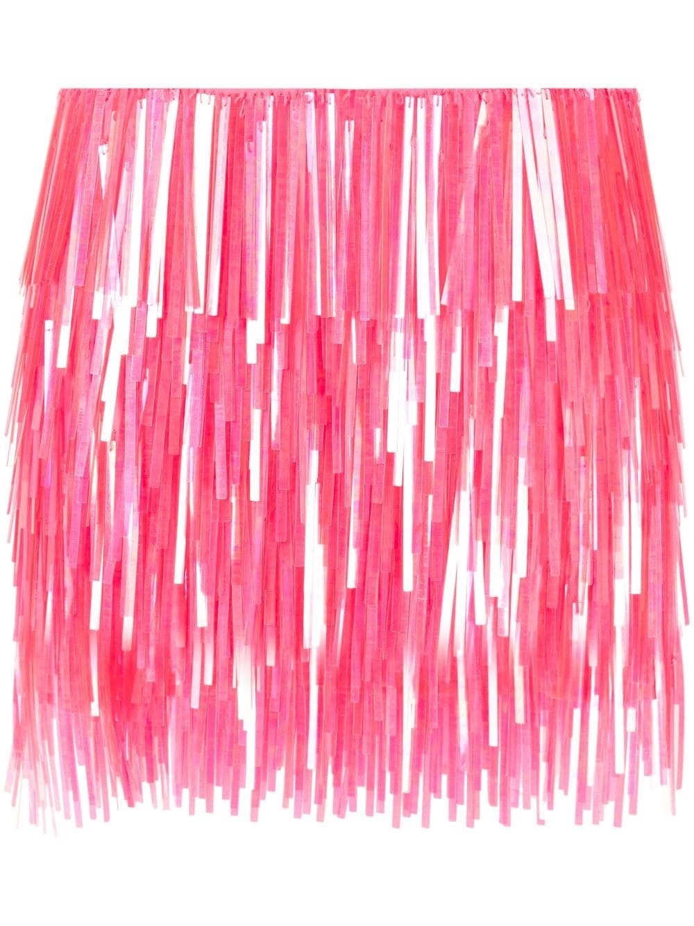 fringe-design tiered mini skirt - 1