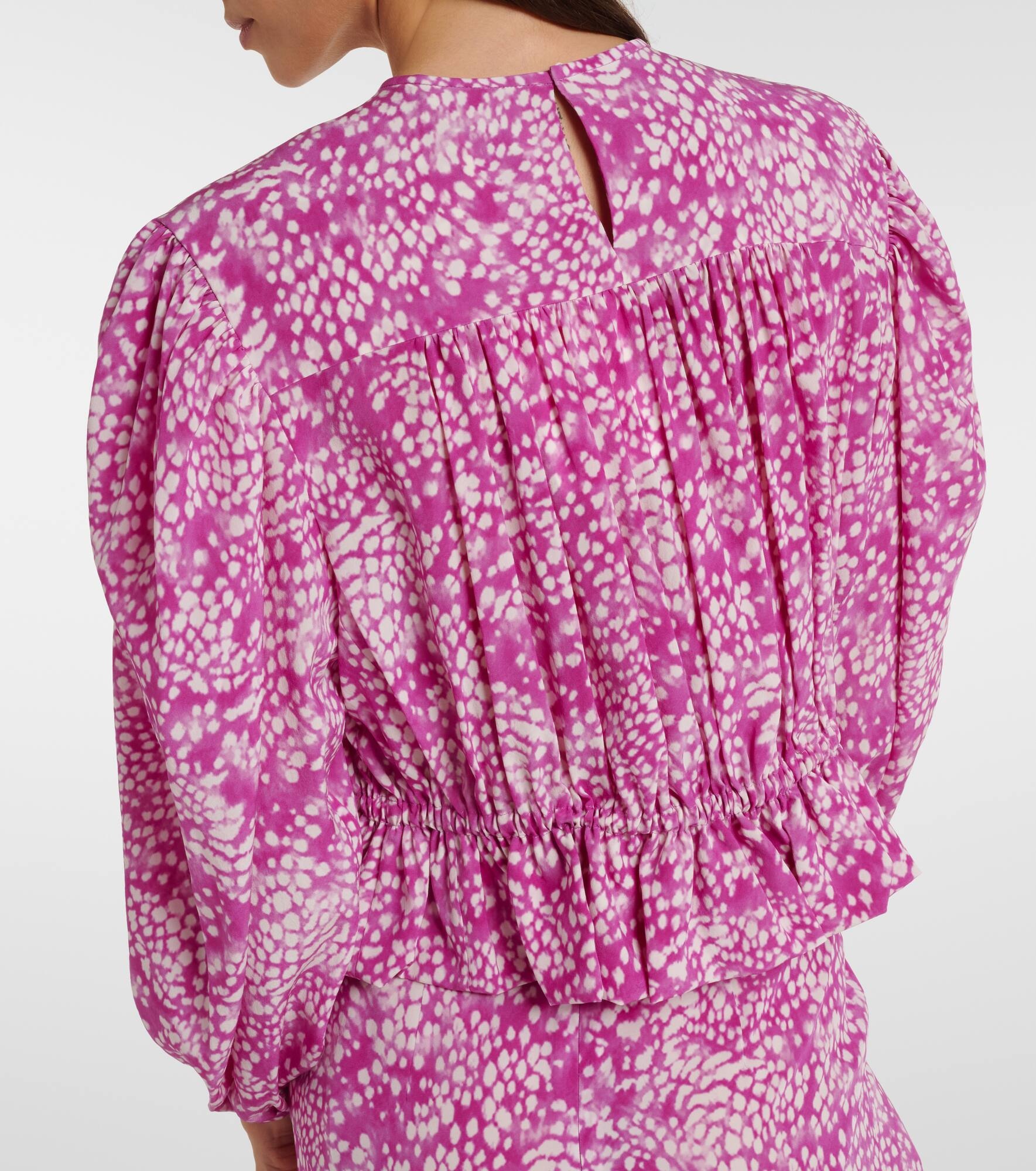 Gelina printed silk-blend top - 6