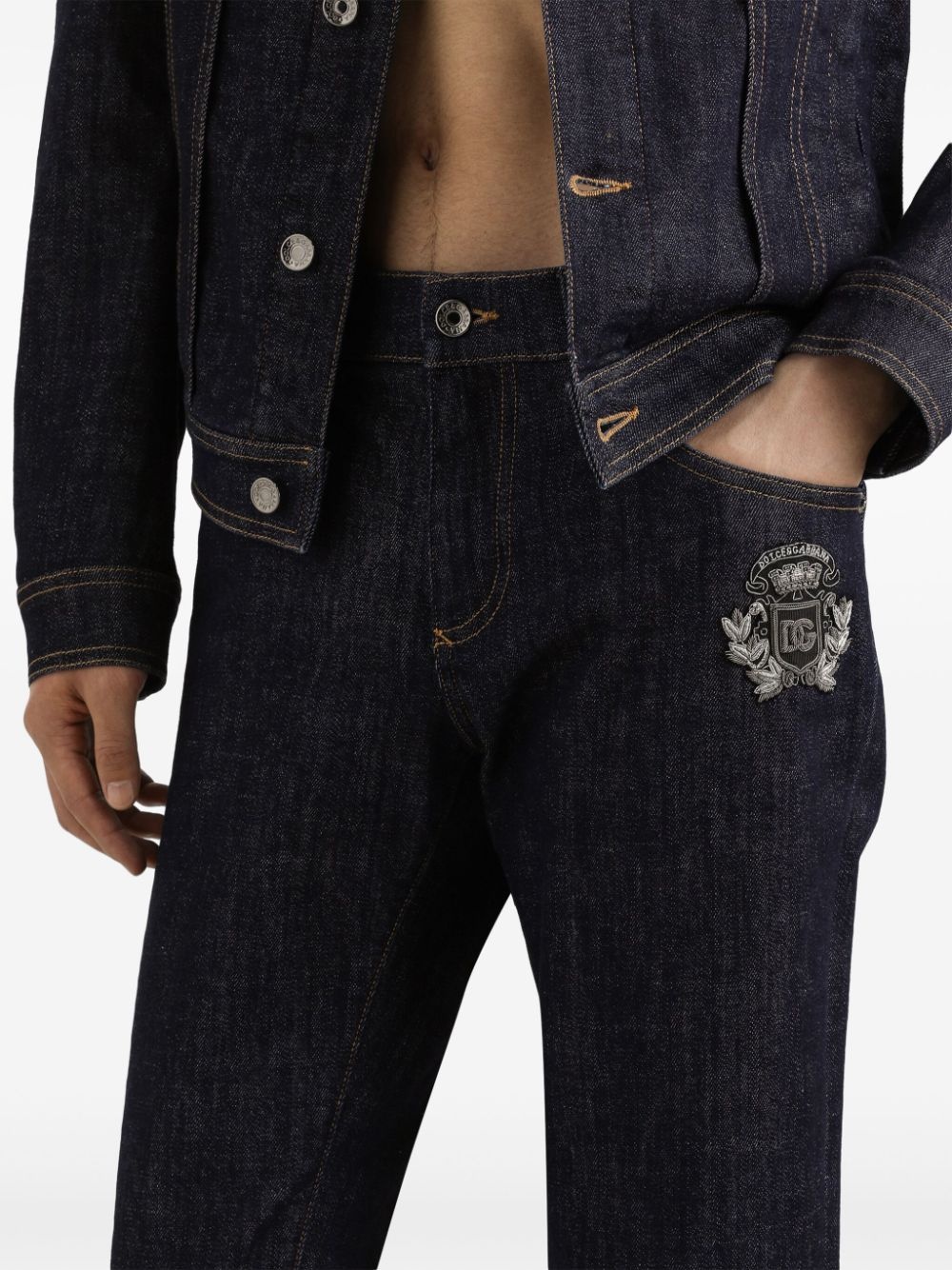 logo-appliqué skinny jeans - 4