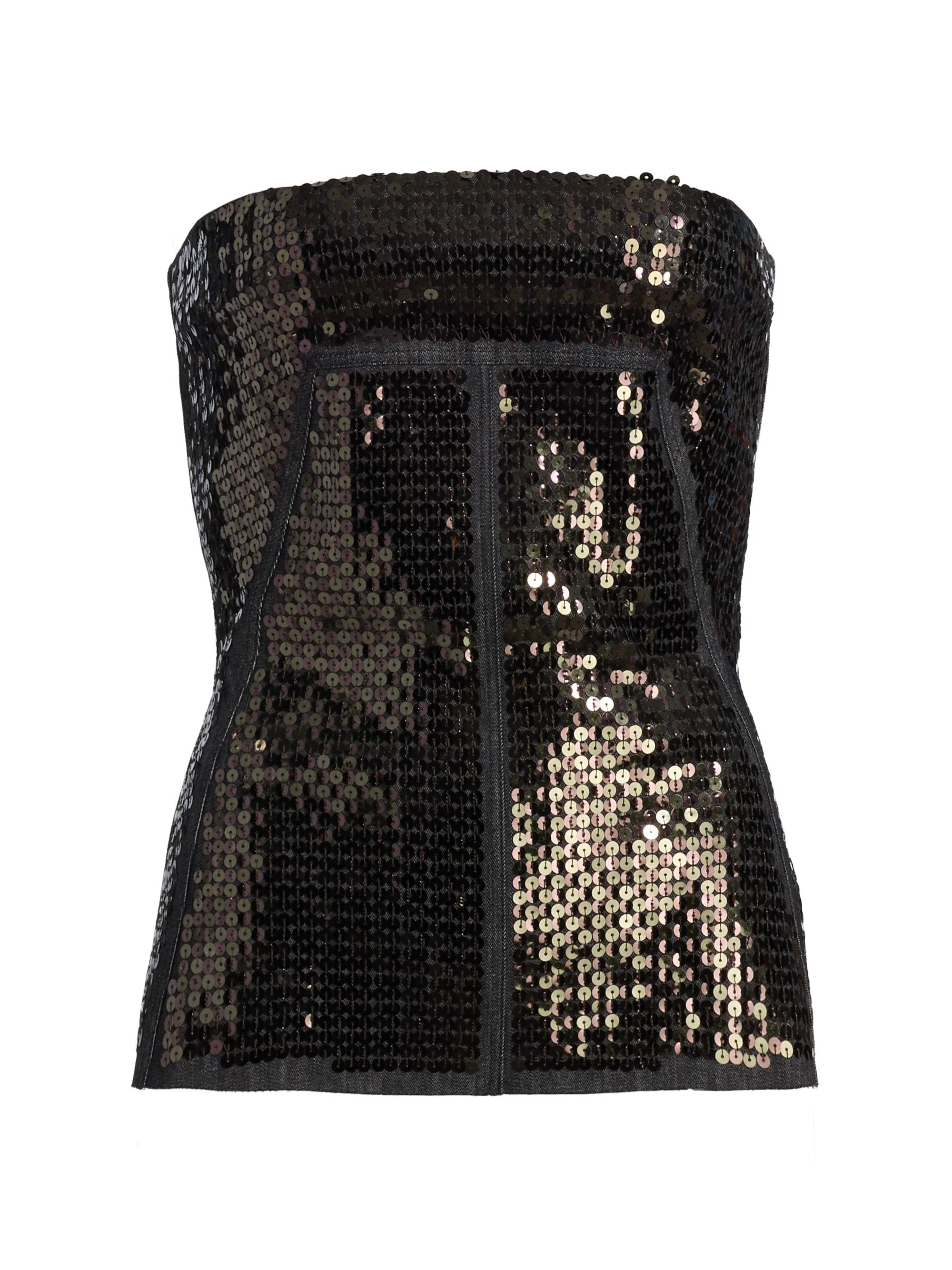Women's Concordians Sequined Bustier Top - Black Bronze - 1