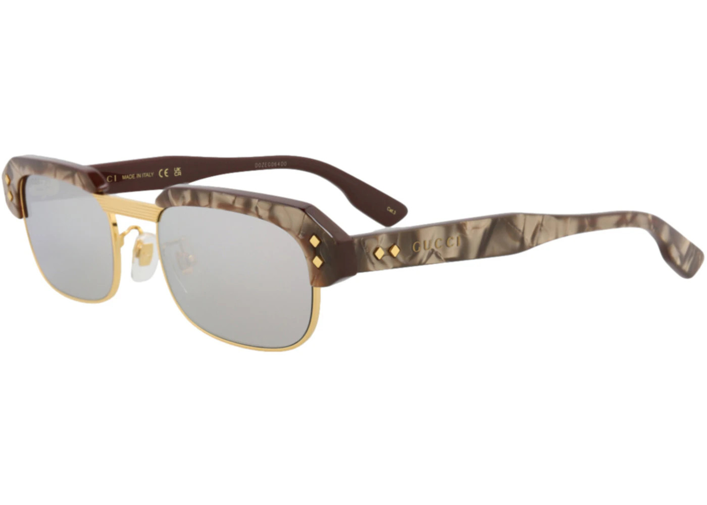 Gucci Square-Frame Recycled Acetate Sunglasses Brown/Brown/Silver (GG1480S-30014510-002) - 2