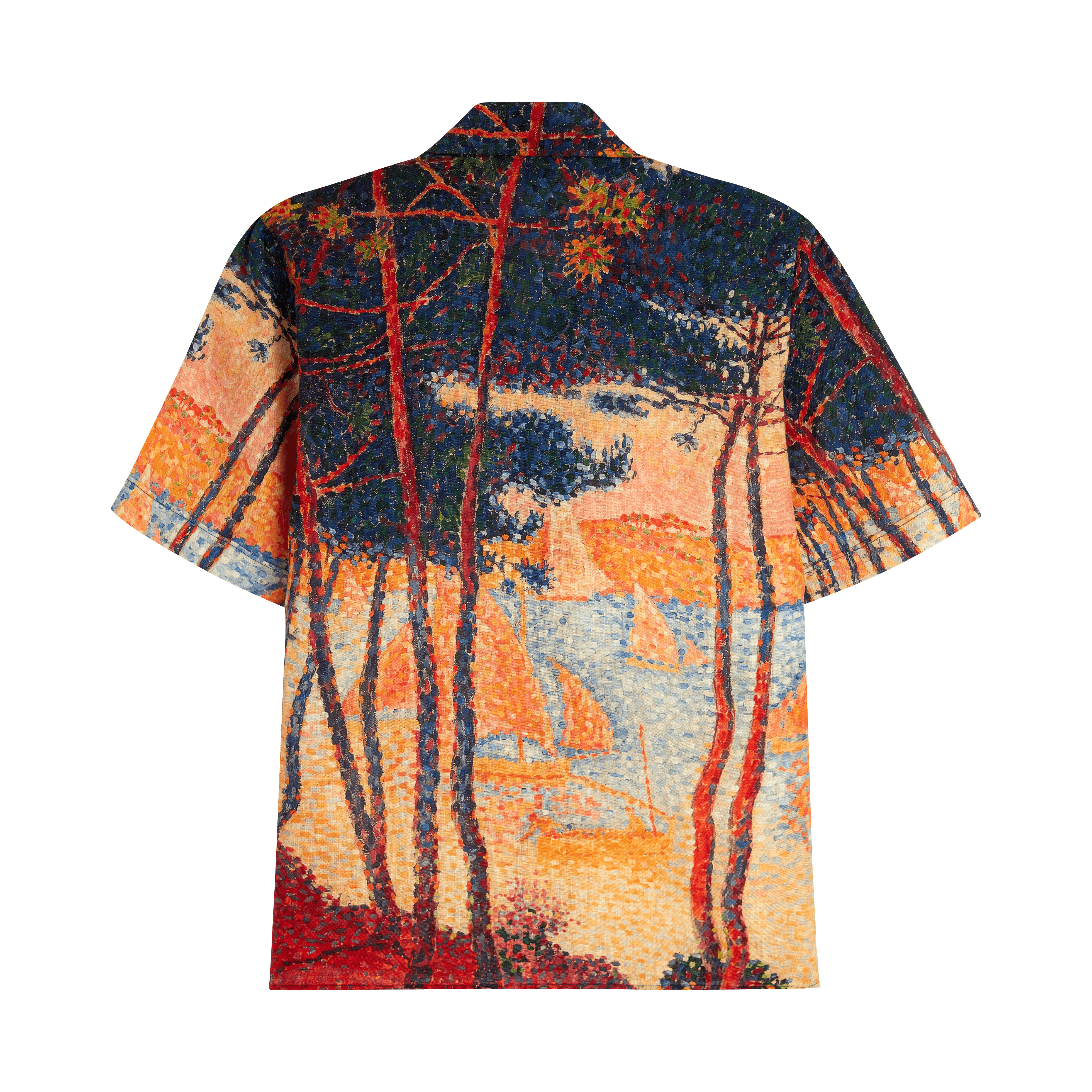 Men Linen Bowling Shirt Voiles de Pin - 2