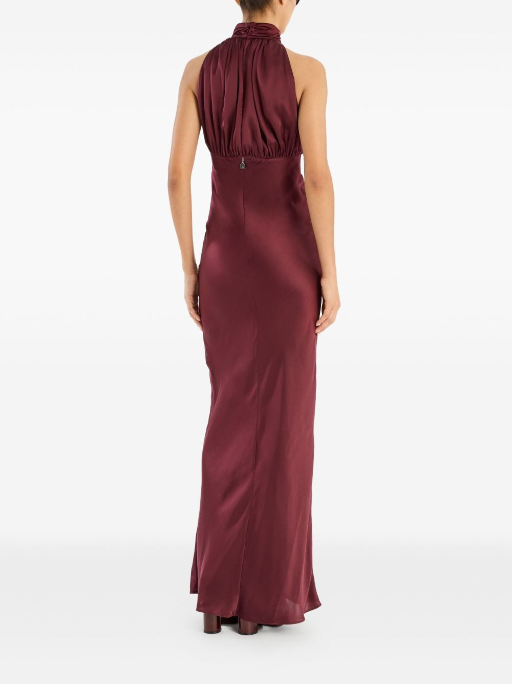 high-neck silk maxi dress - 3